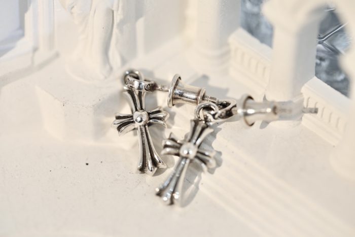 クロムハーツ Chrome Hearts Cross Babyfat ドロップピアス シルバー925 - 画像 (4)