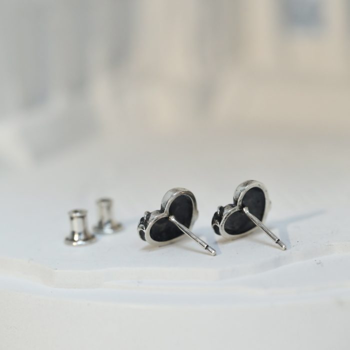 クロムハーツ Chrome Hearts ハートデザイン スタッドピアス シルバー925 - 画像 (8)