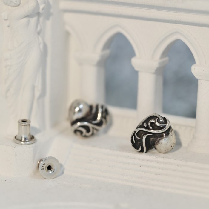 クロムハーツ Chrome Hearts ハートデザイン スタッドピアス シルバー925 - 画像 (4)