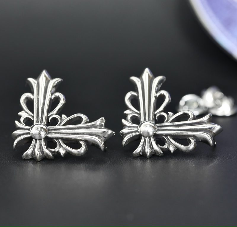 クロムハーツ CHROME HEARTS フローラルクロス ラージブローチ 2個セット