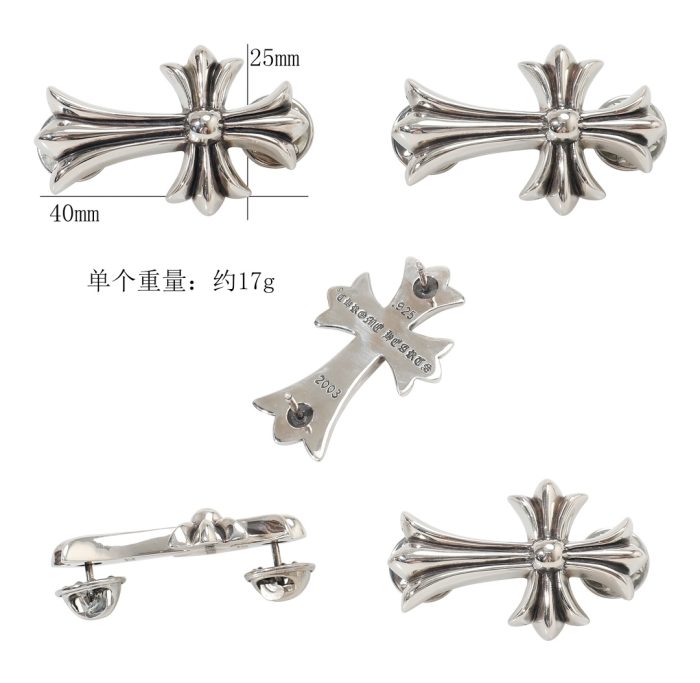 クロムハーツ CHROME HEARTS CHクロス ブローチ 2個セット - 画像 (10)