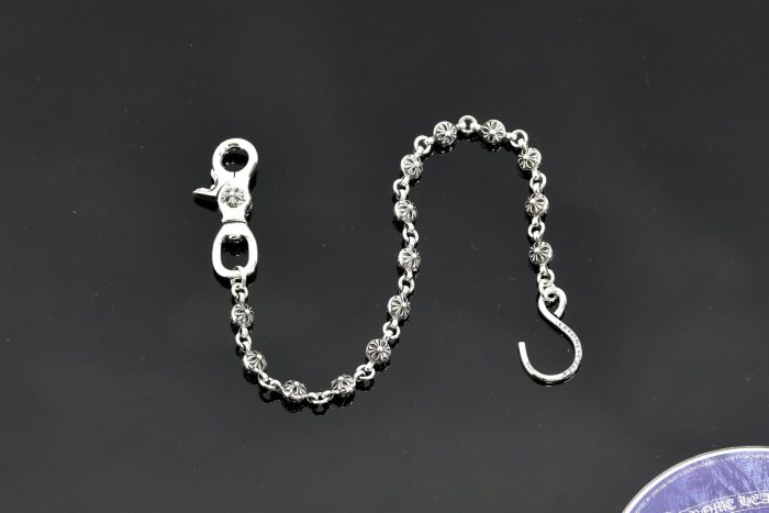 クロムハーツ Chrome Hearts 1クリップ ショートウォレットチェーン クロスボール シルバー