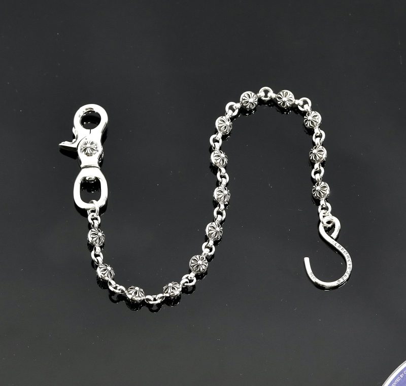 クロムハーツ Chrome Hearts 1クリップ ショートウォレットチェーン クロスボール シルバー