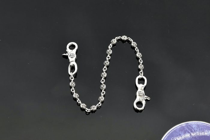 クロムハーツ Chrome Hearts 2クリップショート CHプラスボール シルバーウォレットチェーン