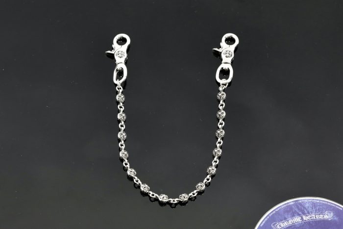 クロムハーツ Chrome Hearts 2クリップショート CHプラスボール シルバーウォレットチェーン - 画像 (2)