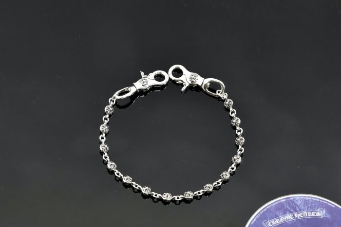 クロムハーツ Chrome Hearts 2クリップショート CHプラスボール シルバーウォレットチェーン - 画像 (4)