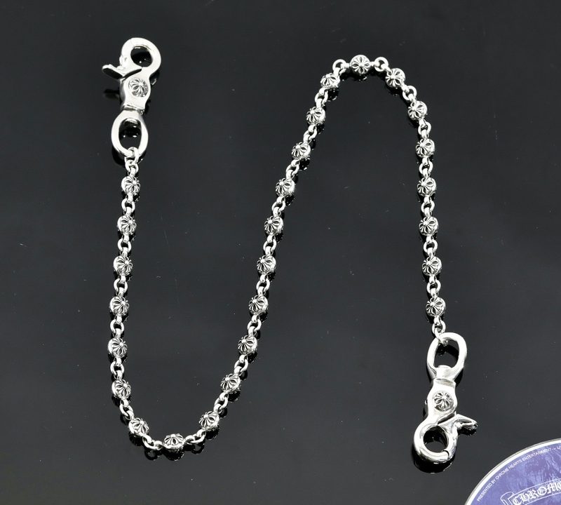 クロムハーツ CHROME HEARTS 26CHプラスボール 2クリップ ショートウォレットチェーン シルバー