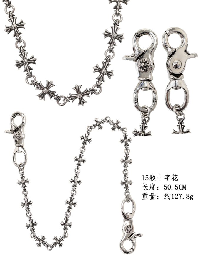 クロムハーツ CHROME HEARTS 15CHプラス 2クリップ ショートウォレットチェーン シルバー - 画像 (10)