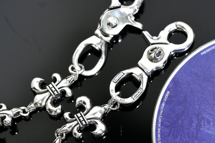 クロムハーツ CHROME HEARTS BSフレア 2クリップ ショートウォレットチェーン シルバー - 画像 (9)