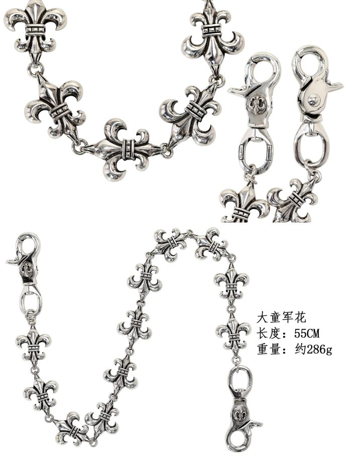 クロムハーツ CHROME HEARTS BSフレア 2クリップ ショートウォレットチェーン シルバー - 画像 (10)