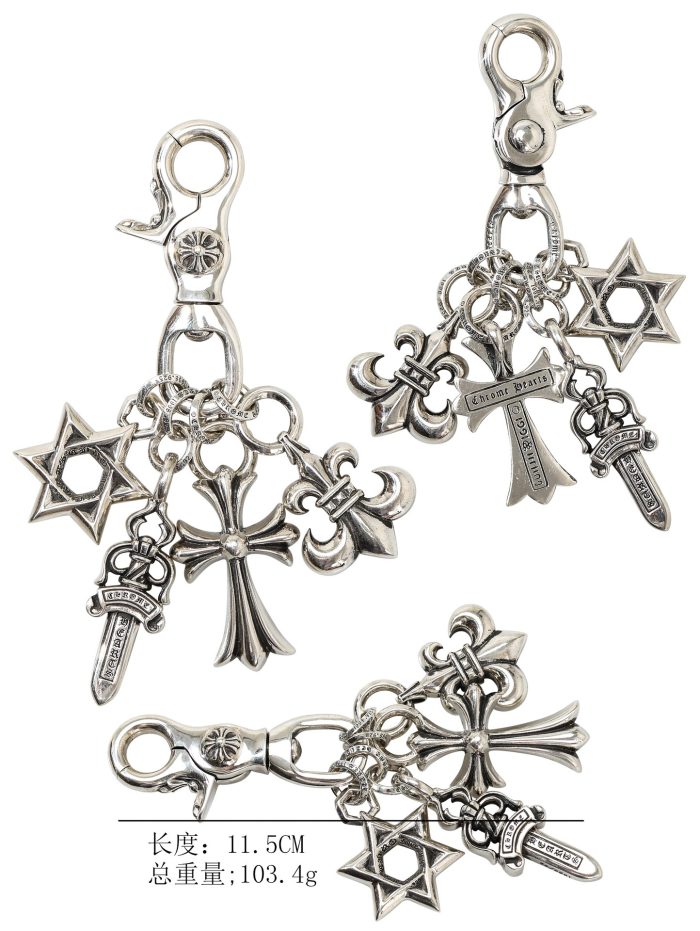 クロムハーツ CHROME HEARTS スイベルキーリング マルチクロス シルバーキーリング - 画像 (9)