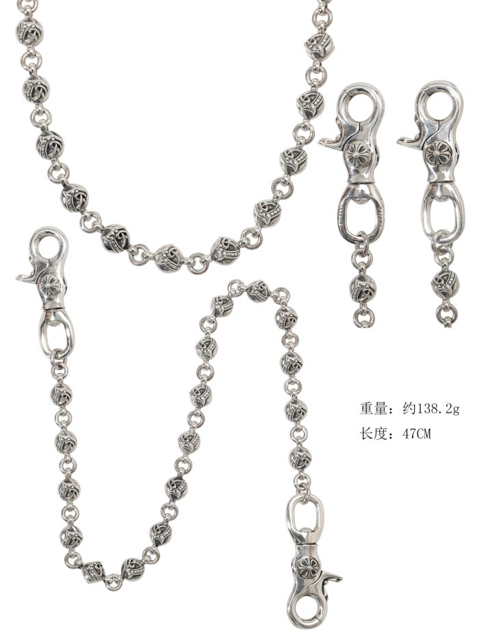 クロムハーツ CHROME HEARTS ケルテックボール 2クリップショート シルバーウォレットチェーン - 画像 (10)