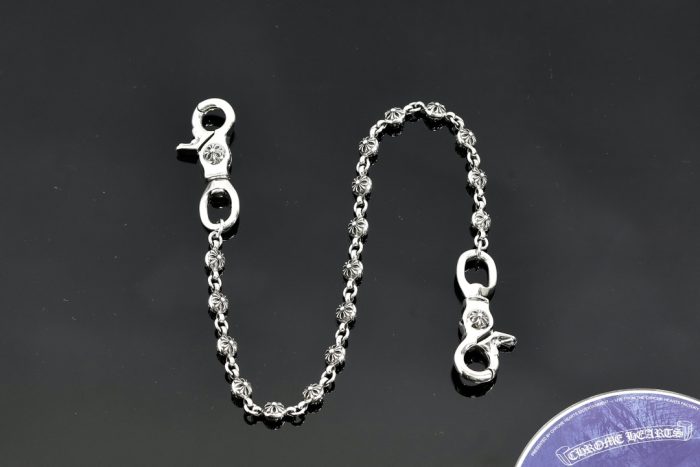 クロムハーツ CHROME HEARTS CHプラスボール 2クリップショート シルバーウォレットチェーン