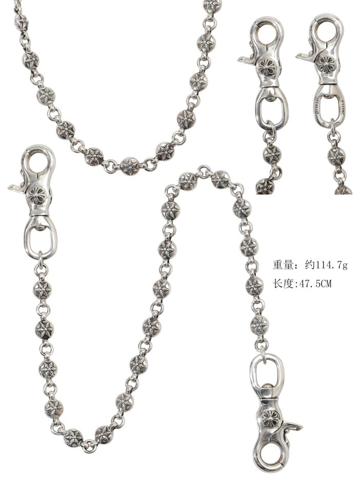 クロムハーツ CHROME HEARTS スターボール 2クリップショート シルバーウォレットチェーン - 画像 (10)