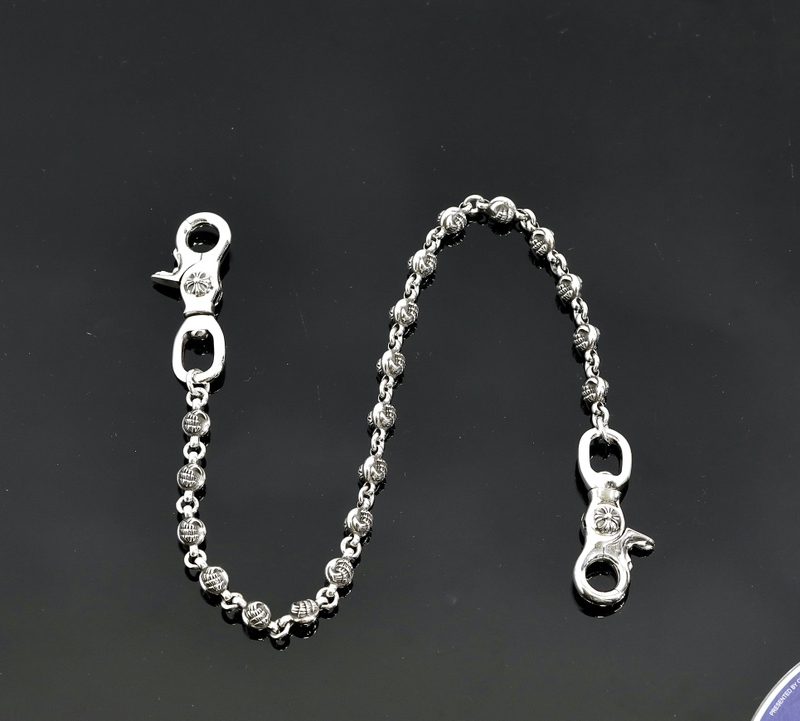 クロムハーツ CHROME HEARTS クローボール 2クリップショート シルバーウォレットチェーン