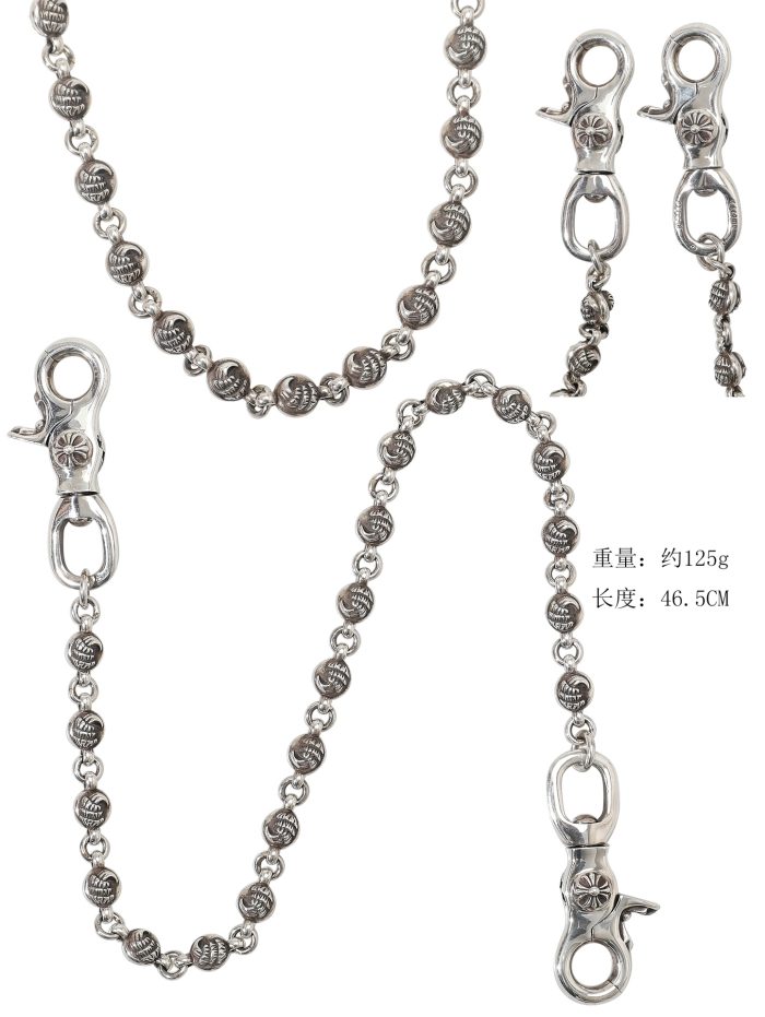 クロムハーツ CHROME HEARTS クローボール 2クリップショート シルバーウォレットチェーン - 画像 (10)