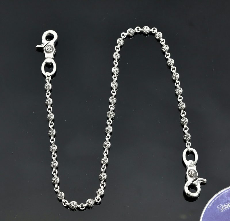 クロムハーツ CHROME HEARTS 31CHプラスボール 2クリップ ショートウォレットチェーン シルバー