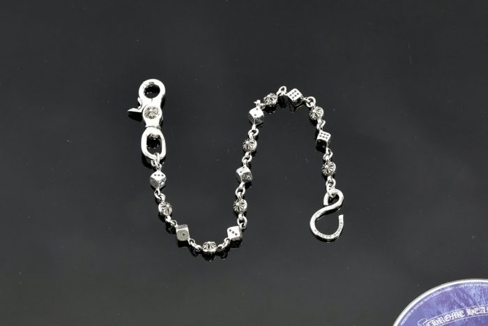 クロムハーツ Chrome Hearts ショートウォレットチェーン ダイス＆クロスボール シルバー 1クリップ