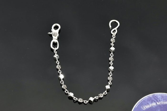 クロムハーツ Chrome Hearts ショートウォレットチェーン ダイス＆クロスボール シルバー 1クリップ - 画像 (5)