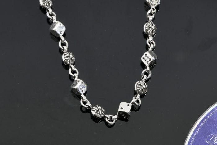 クロムハーツ Chrome Hearts ショートウォレットチェーン ダイス＆クロスボール シルバー 1クリップ - 画像 (4)