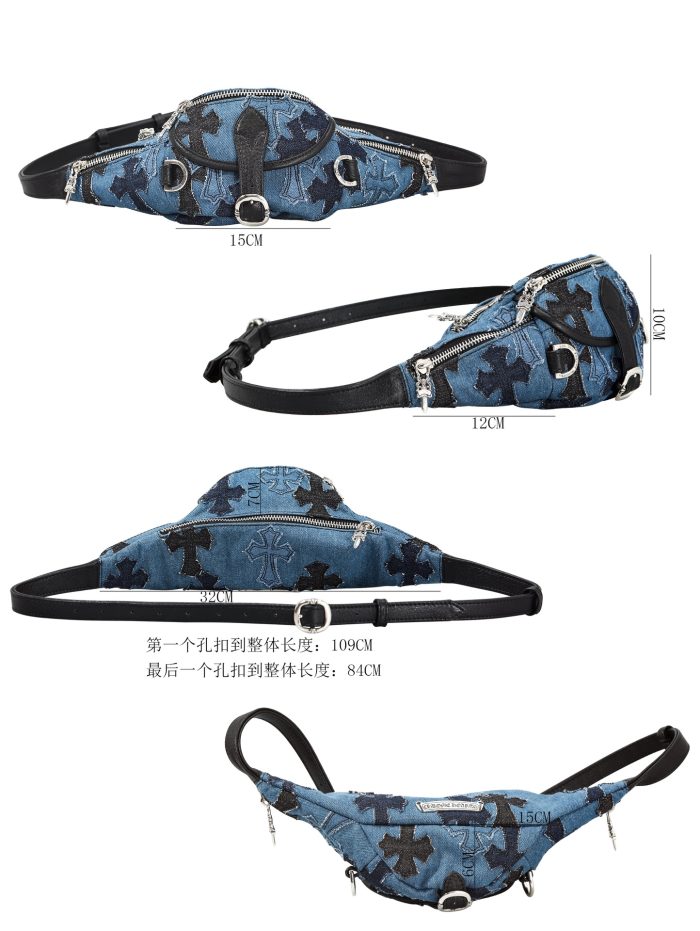 クロムハーツ Cowboy Patches Mini Snat Pack デニム×レザーロスパッチウエストバッグ - 画像 (8)