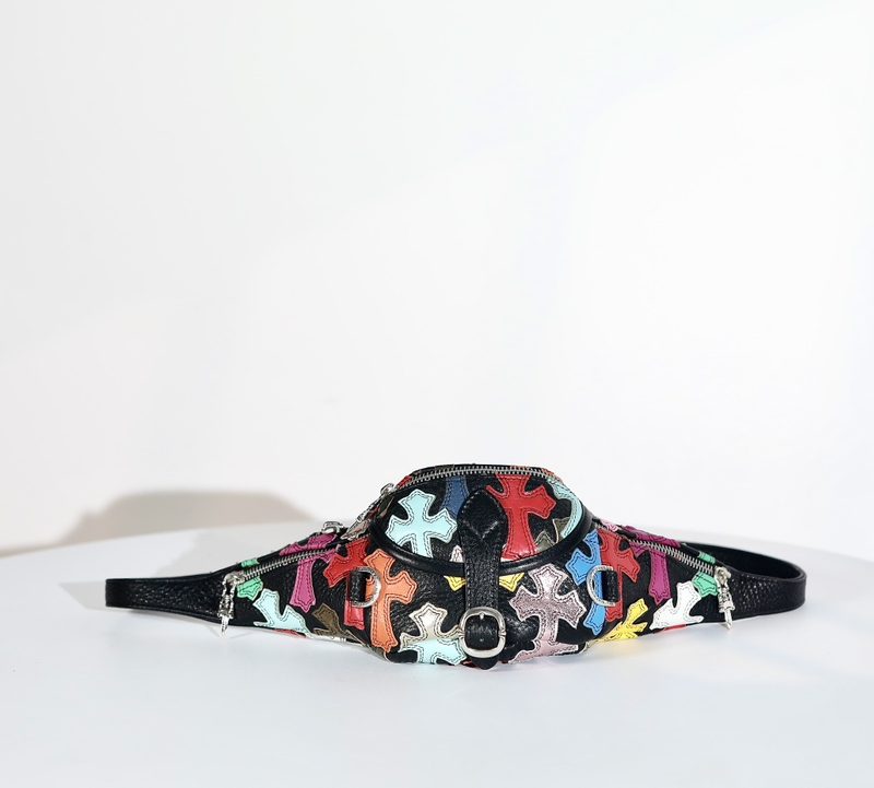 クロムハーツ Chrome Hearts SNAT PACK MULTI Mini スナットパック マルチクロスパッチレザーウエストバッグ ボディーバッグ