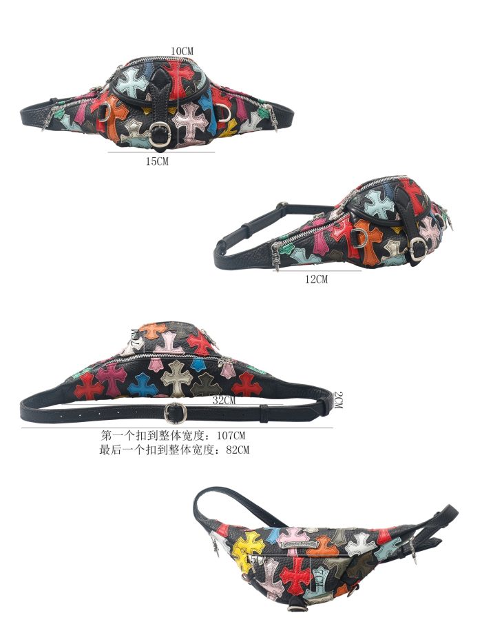クロムハーツ Chrome Hearts SNAT PACK MULTI Mini スナットパック マルチクロスパッチレザーウエストバッグ ボディーバッグ - 画像 (8)