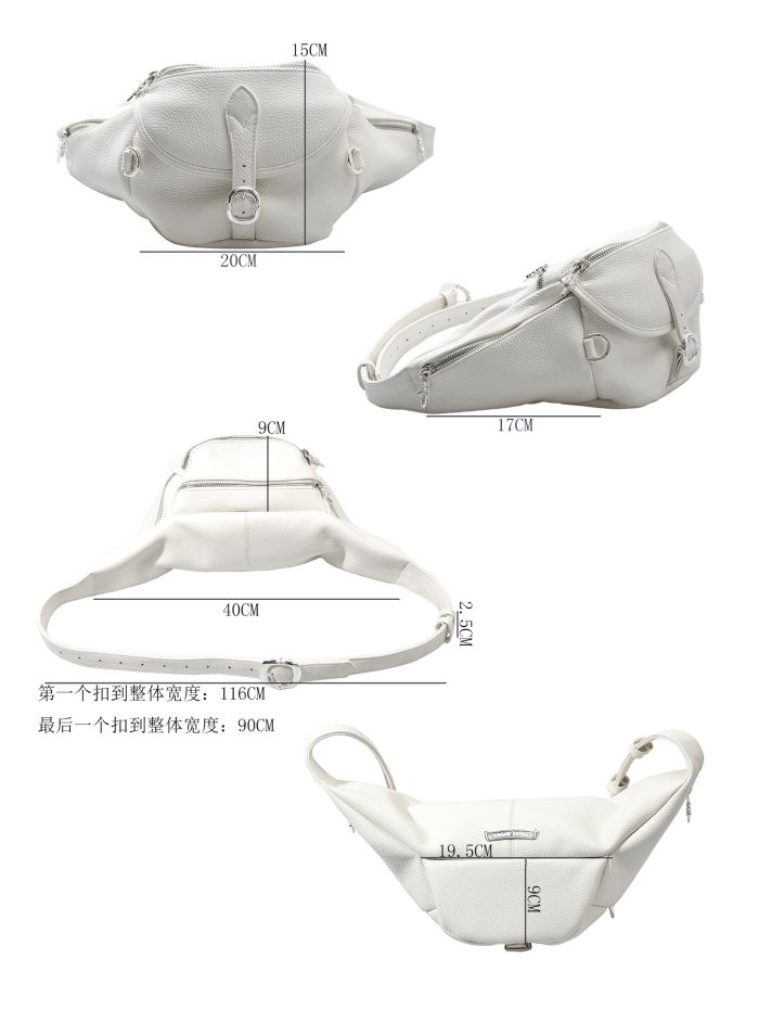 クロムハーツ SNAT PACK ダガージップ ガンスリンガーベルト ホワイト×シルバー レザーウエストバッグ - 画像 (7)