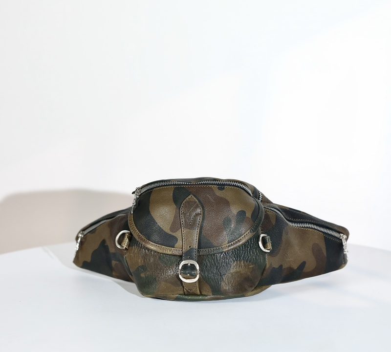 クロムハーツ SNAT PACK CAMO スナットパック カモフラージュ柄レザーウエストバッグ ボディーバッグ シルバー925