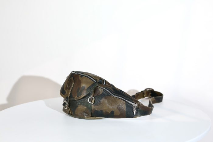 クロムハーツ SNAT PACK CAMO スナットパック カモフラージュ柄レザーウエストバッグ ボディーバッグ シルバー925 - 画像 (2)