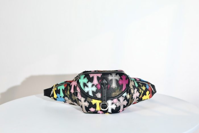 クロムハーツ Multicolor patches Snat Pack スナットパック マルチクロスパッチレザーウエストバッグ ボディーバッグ