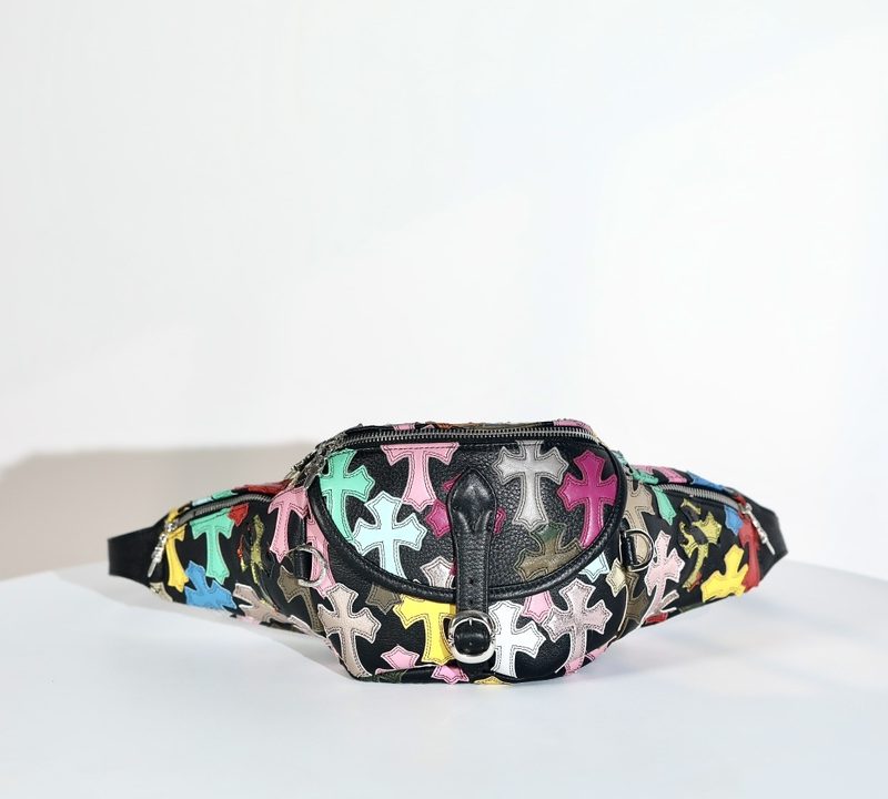 クロムハーツ Multicolor patches Snat Pack スナットパック マルチクロスパッチレザーウエストバッグ ボディーバッグ