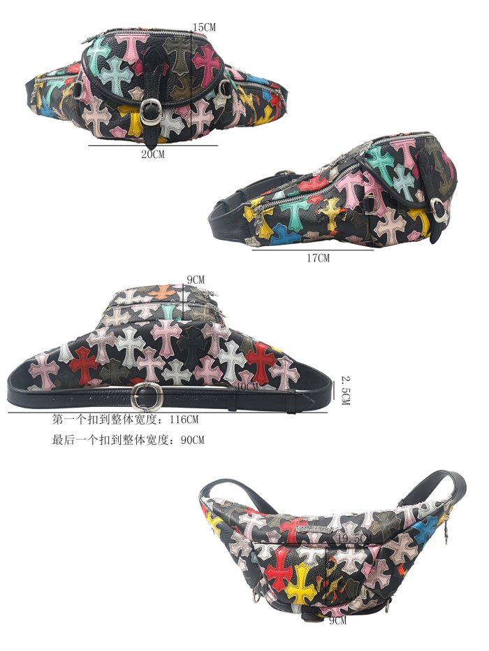 クロムハーツ Multicolor patches Snat Pack スナットパック マルチクロスパッチレザーウエストバッグ ボディーバッグ - 画像 (8)