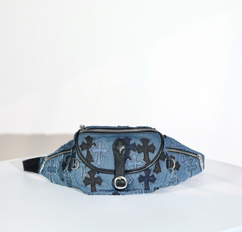 クロムハーツ Cowboy Patches Snat Pack デニム×レザーロスパッチウエストバッグ