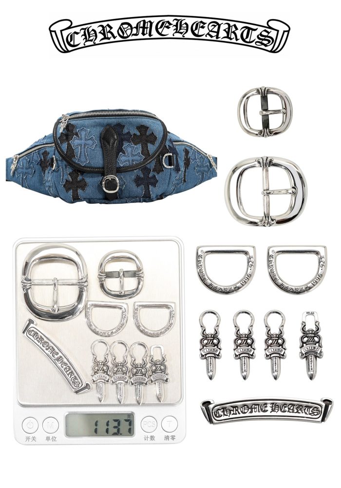 クロムハーツ Cowboy Patches Snat Pack デニム×レザーロスパッチウエストバッグ - 画像 (7)