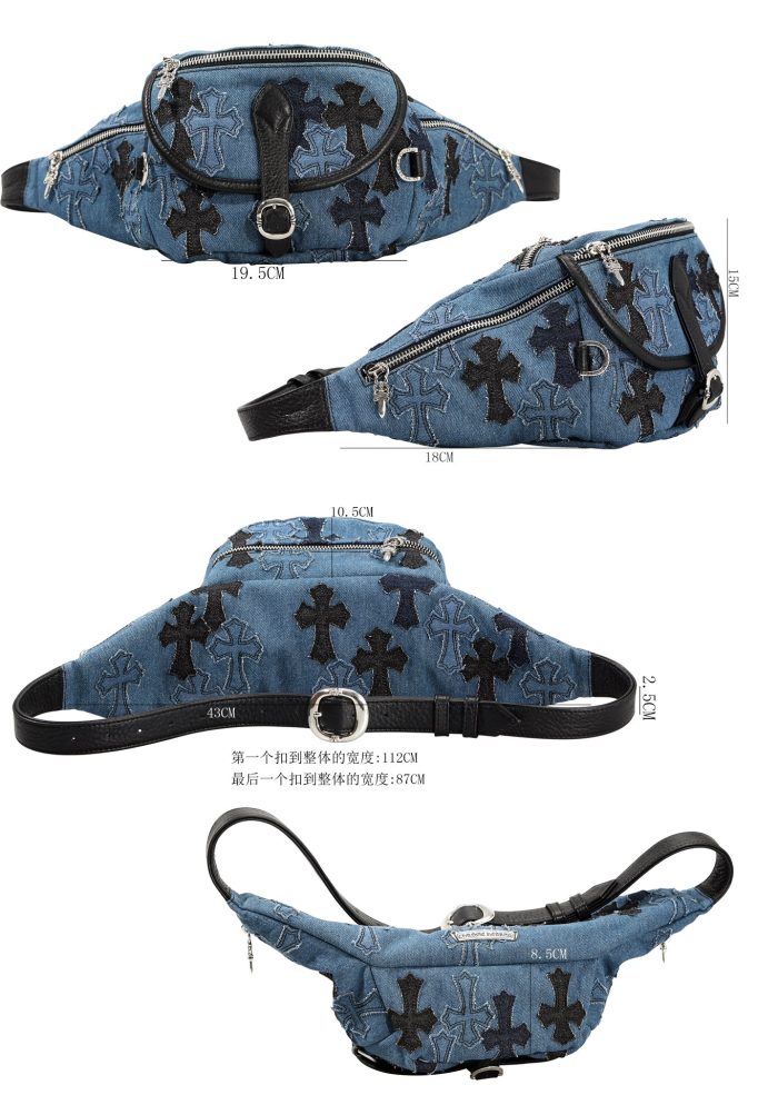 クロムハーツ Cowboy Patches Snat Pack デニム×レザーロスパッチウエストバッグ - 画像 (8)