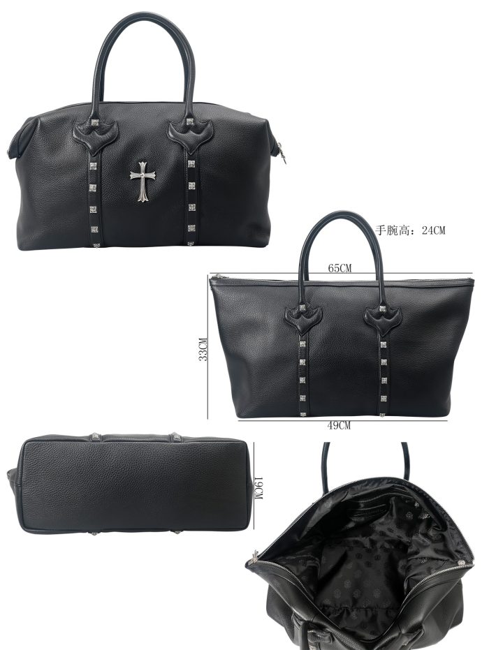クロムハーツ Cross Duffle モニカ ラージサイズ ピラミッドスタッズ＆CHクロス レザーハンドバッグ - 画像 (8)