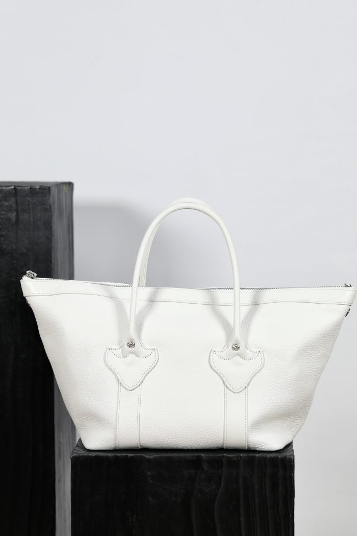 クロムハーツ MONICA BAG ホワイトレザー CHクロス装飾 ハンドバッグ シルバー925 - 画像 (3)
