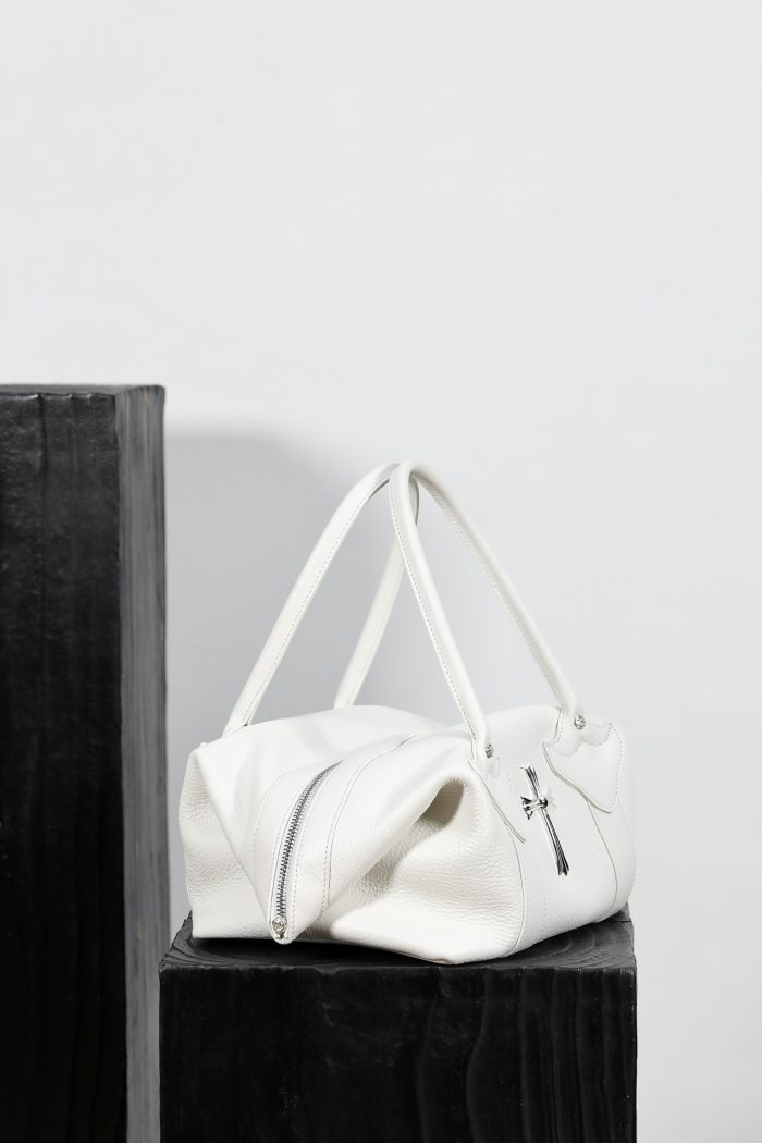 クロムハーツ MONICA BAG ホワイトレザー CHクロス装飾 ハンドバッグ シルバー925 - 画像 (12)