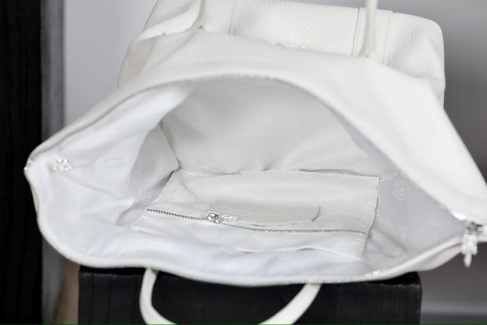 クロムハーツ MONICA BAG ホワイトレザー CHクロス装飾 ハンドバッグ シルバー925 - 画像 (6)