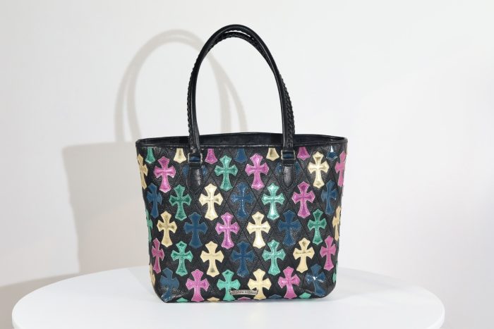 クロムハーツ CHROME HEARTS Tote フルセメタリー クロスパッチ FSトート マルチカラー×ブラック レザー バッグ - 画像 (2)