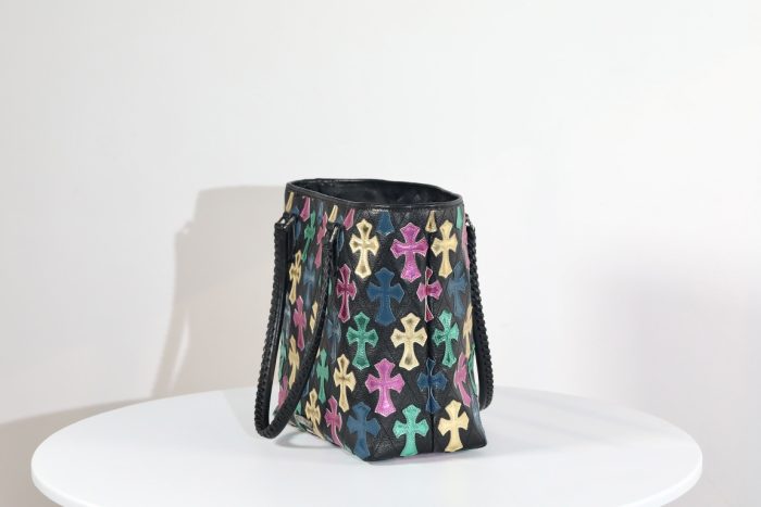 クロムハーツ CHROME HEARTS Tote フルセメタリー クロスパッチ FSトート マルチカラー×ブラック レザー バッグ - 画像 (3)
