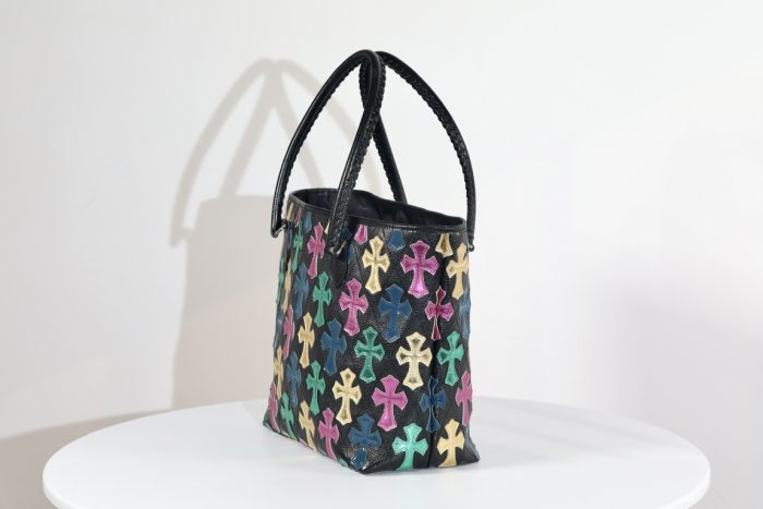 クロムハーツ CHROME HEARTS Tote フルセメタリー クロスパッチ FSトート マルチカラー×ブラック レザー バッグ - 画像 (4)