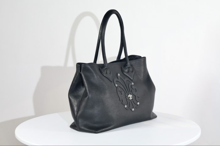 クロムハーツ CHROME HEARTS Tote BSフレア ブラックレザートートバッグ シルバー925金具 - 画像 (4)