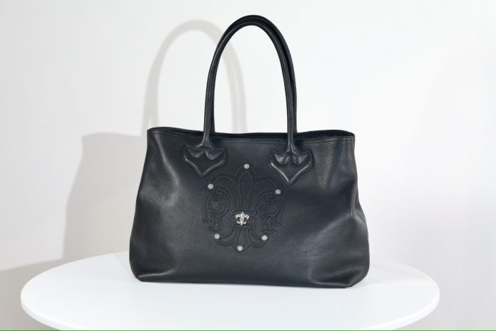 クロムハーツ CHROME HEARTS Tote BSフレア ブラックレザートートバッグ シルバー925金具 - 画像 (5)