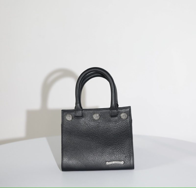 クロムハーツ Drew Mini ハンドバッグ レザー 3クロスボタン付き シルバー925金具
