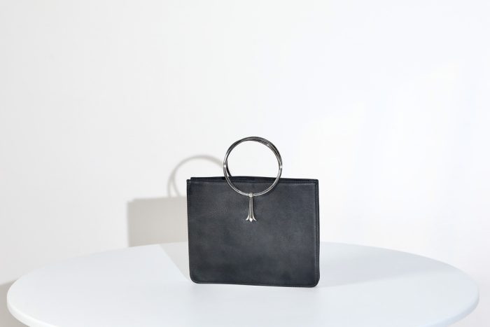 クロムハーツ Handbag ハードカウレザー シルバーリング ハンドバッグ