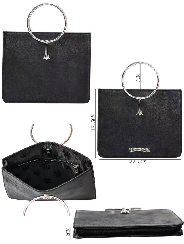 クロムハーツ Handbag ハードカウレザー シルバーリング ハンドバッグ - 画像 (8)