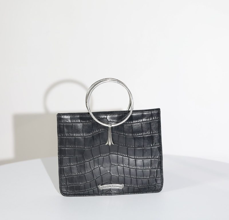クロムハーツ Handbag クロコダイルレザー シルバーリング ハンドバッグ