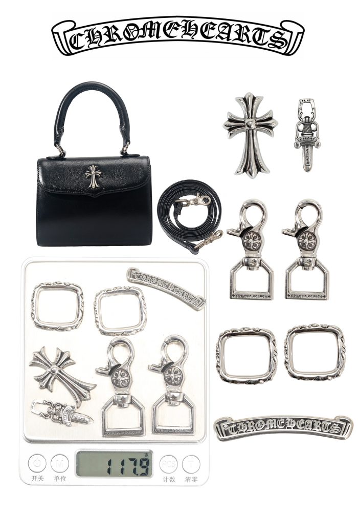 クロムハーツ CHROME HEARTS DOC ADAMS スモール CHクロス装飾 2WAYショルダー＆ハンドバッグ - 画像 (7)